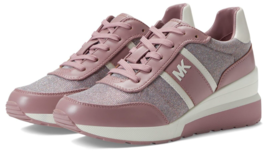 Womens Michael Kors Mabel Trainer Soft Pink Signature Glitter Multi 7.5 ... - $149.99
