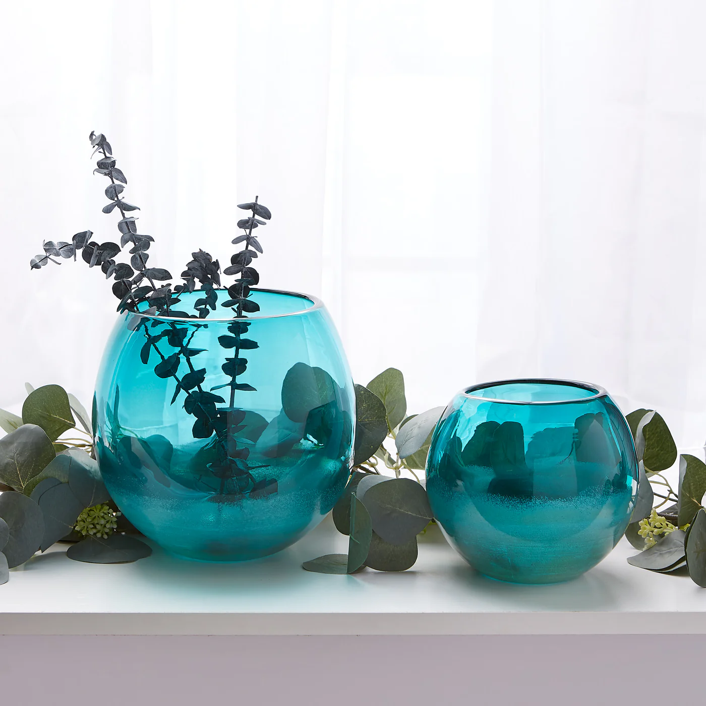 LARGE AQUA FISH BOWL VASE - $32.00