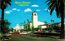 Union Station Street View Classic Cars VW Los Angeles CA UNP Chrome Postcard - £4.78 GBP