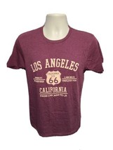 Los Angeles California 66 from Chicago to LA Adult Small Burgundy TShirt - £15.27 GBP