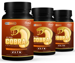 3 Pack Official King Cobra Capsules, píldoras de vitalidad-60 Cápsulas x3 - $93.49