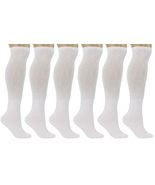 AWS/American Made 6 Pairs White Over the Calf Diabetic Relief Socks for ... - $36.94 CAD
