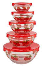 5pc Glass serving Bowls with BLUE Lids by Imperial Home Fast Ship - £22.57 GBP