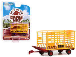 Bale Throw Wagon Yellow Red Down on Farm Diecast Greenlight - $13.55