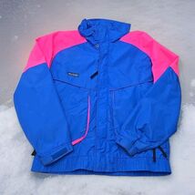 Columbia Vtg Powder Keg Ski Jacket Men's Size Medium Pink &amp; Blue Outdoor... - $39.60
