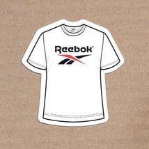 Reebok White T-Shirt - Heavy Paper Sticker 2.5&quot; x 2.5&quot; - $3.95
