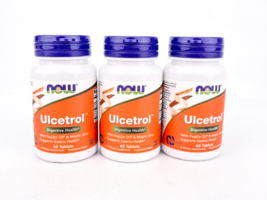 Now Foods Ulcetrol 60 Tablets Digestive Health Gastric Vegan Lot of 3 BB 7/24 - $28.98