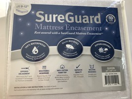 SureGuard Mattress Encasement Cover Waterproof Hypoallergenic Queen Size - £39.29 GBP