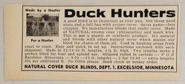 1950&#39;s? Print Ad Natural Cover Duck Blinds for Hunters Excelsior,Minnesota - £8.83 GBP