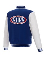 NHRA JH Design two Hit Reversible Fleece Jacket with Faux Leather Sleeve... - £109.63 GBP