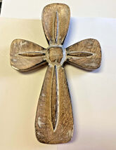 Naples Ornate Carved Wood Whitewash Cross, New #AB-244 - $26.61 CAD