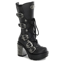 DEMONIA SINISTER-203  Women&#39;s  3&quot; Chromed ABS Heel Molded Platform Calf ... - $138.95