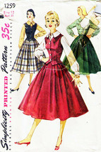 Vintage 1950's Misses' BLOUSE, SKIRT & WESKIT Simplicity Pattern 1259-s Size 12 - £11.79 GBP