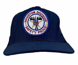 Vintage Houston Railroad Snapback  Union Safety Proud Mesh Trucker Hat B... - $19.13 CAD