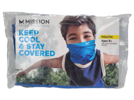 Mission Youth Cooling Neck Gaiter/Face Cover Cobalt Blue - £5.42 GBP