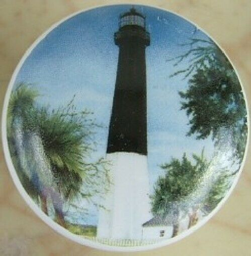 Ceramic knob Light House Lighthouse Ty Bee Island GA Tybee - $4.46