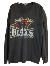 Vintage Amarillo Bulls NHL Hockey Men&#39;s Long Sleeve Gray Tee T Shirt Siz... - £11.80 GBP
