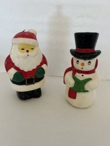 Santa and Snowman Christmas Vintage Large Candles - £28.97 GBP
