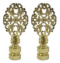 Royal Designs Oval Filigree 2.25&quot; Lamp Finial for Lamp Shade, Polished B... - £30.40 GBP