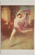 Albert Penot A/S Nude Dancer Ballerina Violet Scarf Risque Nymph Postcar... - $29.95