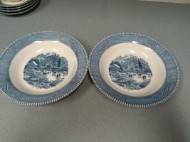 2 Currier &amp; Ives Large 9 inch Serving Bowls - Maple Sugaring by Royal China - $13.39