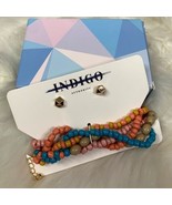 Indigo Authority Monarch Pastel Layered Bracelet and Earring Set NWT - £20.91 GBP