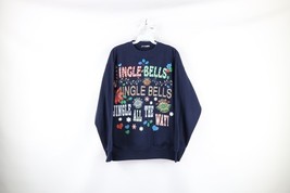 Vtg 90s Streetwear Womens L Faded Spell Out Christmas Jingle Bells Sweat... - $34.60