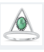 Turquoise V spike sterling silver ring - €20,78 EUR