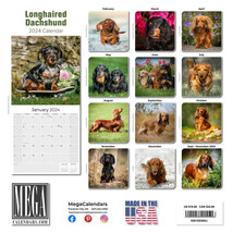 Longhaired DACHSHUND Wall Calendar 2024 Animal DOG PET Lover Gift - $24.74