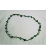 Vintage 26&quot; Jade and Melon Green Stone Necklace Hidden Screw Latch - £47.83 GBP