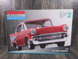 VTG 1991 Monogram &#39;57 Chevy Hardtop Kit #2225 1:24 Skill 2 Molded in Color Rare - £22.13 GBP