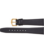 Men&#39;s 18mm Regular Black Leather Flat Calf Watch Strap Band - £28.78 GBP