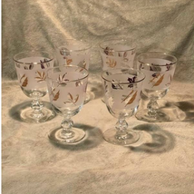 Vintage Libbey Frosted Gold Leaf Short Stem Cordial Glassware (Set of 6)... - $58.41