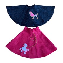 Doll Poodle Skirts 18” Doll Black Pink Felt Clothing - £8.78 GBP