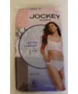 3 Jockey Elance Cotton Comfort Bikini Size 6 Multi-color Style 1489/512 - $18.79