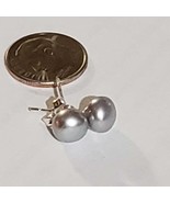7-8mm Silver-Colored Akoya Cultured Pearl 925 Sterling Silver Stud Earrings - $12.00