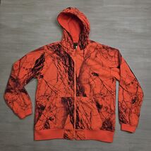 Deer Camp Naked North Blaze Orange Camo Zip Hoodie Hunting Size Medium - $59.39