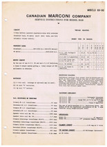 Canadian Marconi Radio Service Instructions Model 89-90 - $2.96