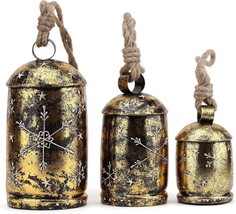 Christmas Bells Rustic Krampus Cow Bell Windchime, Holiday Vintage Sleigh Bells - £38.80 GBP