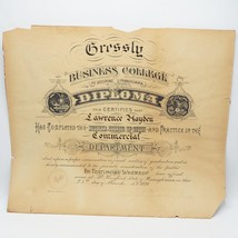 Antico Cressly Affari Scuola Diploma Mckeesport Pittsburgh Pa 1898 - £60.61 GBP