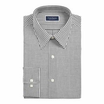 Club Room Men&#39;s Regular-Fit Check Dress Shirt Black-Size S 14-14.5 - £13.91 GBP