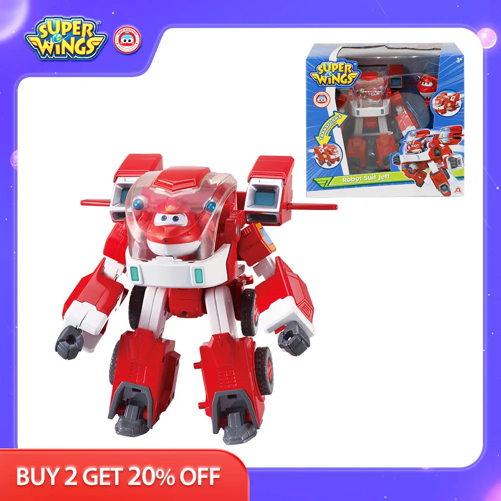 Super Wings Large Robot Suit Jett &amp; Donnie 3 in 1 robot ,vehicle,airplane - £57.99 GBP