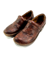 BOC Born Concept Peggy Tooled Leather Closed Back Clogs Brown Women&#39;s Si... - $564.31 MXN