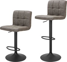 Finnhomy Bar Stools Set Of 2 Counter Height, Swivel Barstools With, Retr... - £136.79 GBP