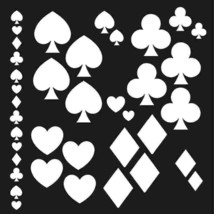 Craft Stencils Playing Cards Symbols Making and Fabric Painting, 6&quot;X6&quot; - £12.65 GBP