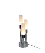 Vtg 70s Mid Century Modern MCM Robert Sonneman Chrome Tiered Candle Lamp... - $494.95