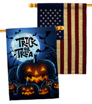 Creepy Pumpkins - Impressions Decorative USA Vintage Applique House Flags Pack H - £48.34 GBP