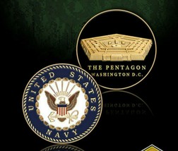 1.75&quot; Navy Pentagon Washington D.C. Challenge Coin - £28.10 GBP