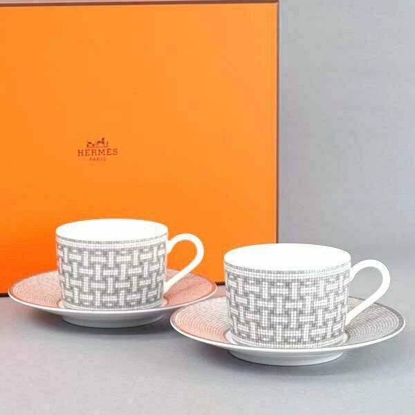Hermes Mosaique Au 24 Tea Cup Platinum porcelain dinnerware tableware coffee y47 - $951.12