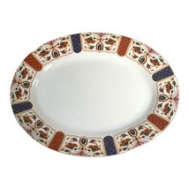 Vintage Queen&#39;s Imari Navy And Cinnabar Extra Large 15&quot; Oval Serving Pla... - £35.33 GBP